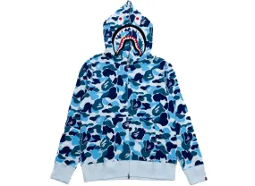 A Bathing Ape ABC Camo Shark Full Zip Hoodie in Blue