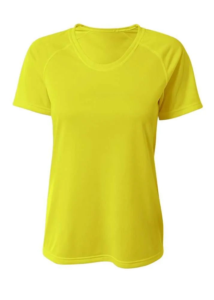 A4 NW3393 SureColor Short Sleeve Cationic Women's Tee - Safety Yellow