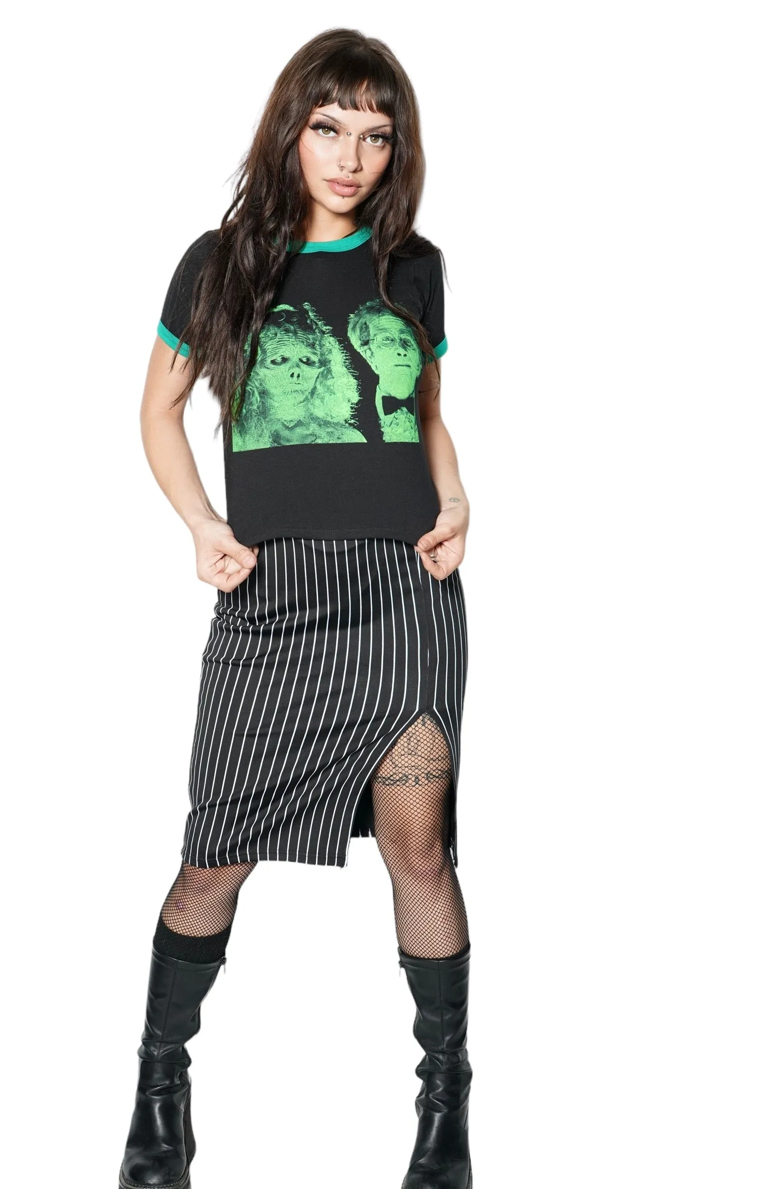 Adam and Barbara (Green/Black) Ringer Tee