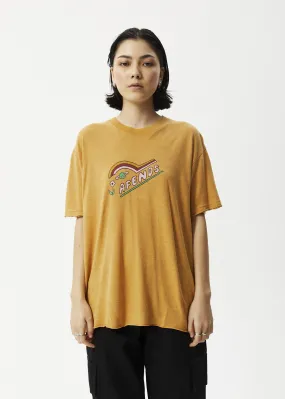 AFENDS Womens Day Dream Slay - Oversized Graphic T-Shirt - Mustard