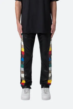 D526 Color Block Leather Pants - Multi