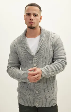 Four Button Down Cardigan - Grey