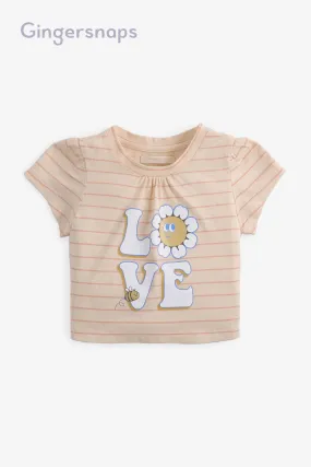 Gingersnaps Love Puff Sleeves Graphic Tee