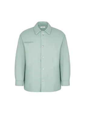 Mens Flower-Warmth Padded Overshirt—Eucalyptus Blue