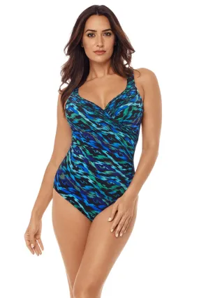 Miraclesuit Jewels of the Nile Colorblock It's A Wrap Swimsuit 6530880