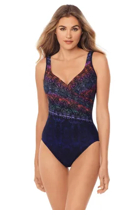 Miraclesuit Tromonto Belle It's A Wrap Swimsuit, Blue Multi (6530480)