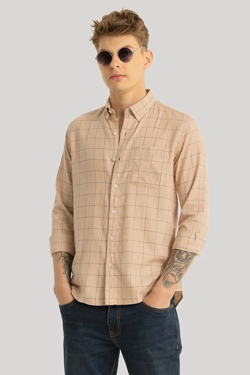 Philippe Beige Checks Shirt