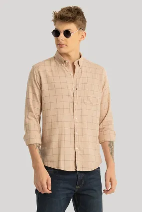 Philippe Beige Checks Shirt