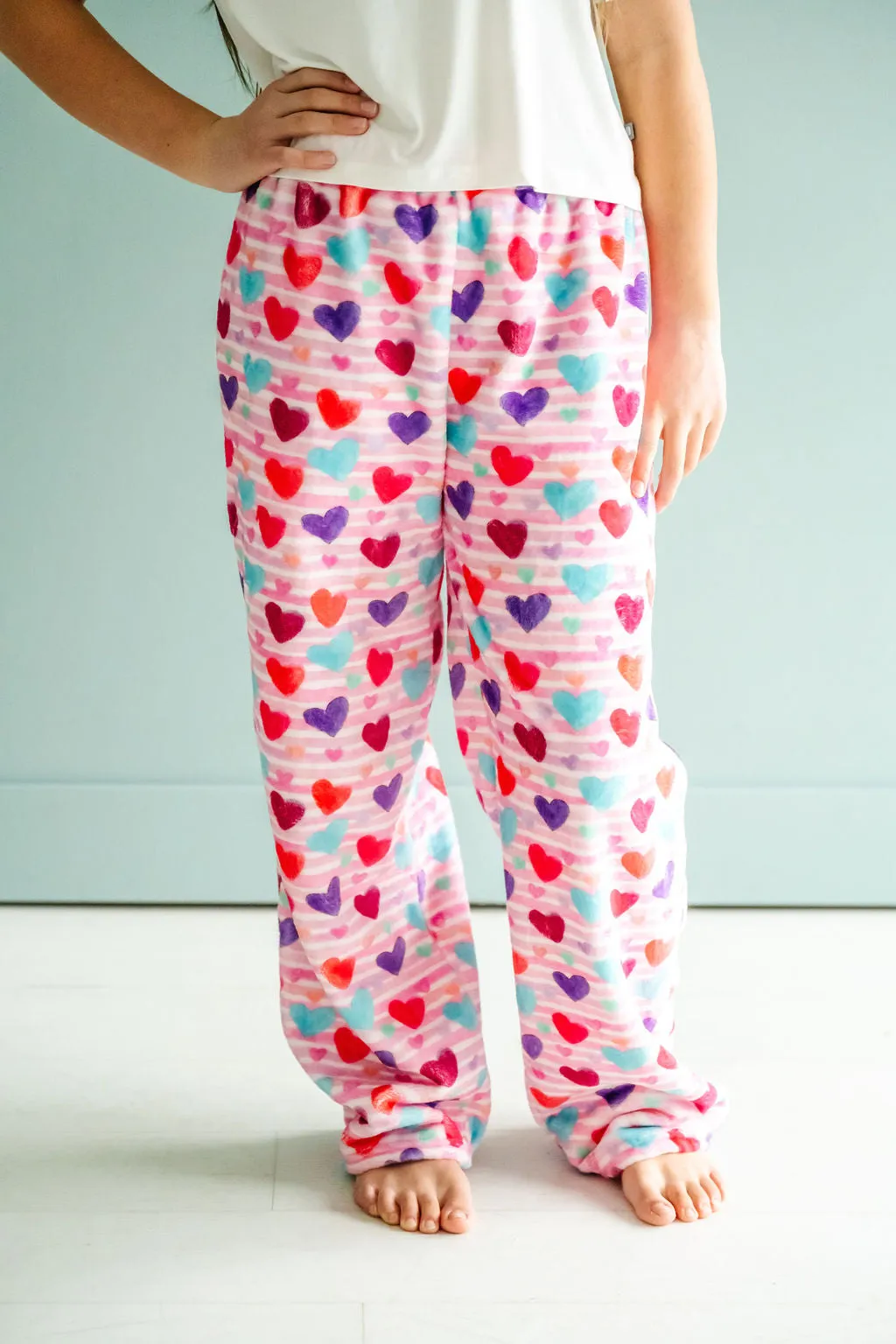 Plush Pants-Heart Stripe