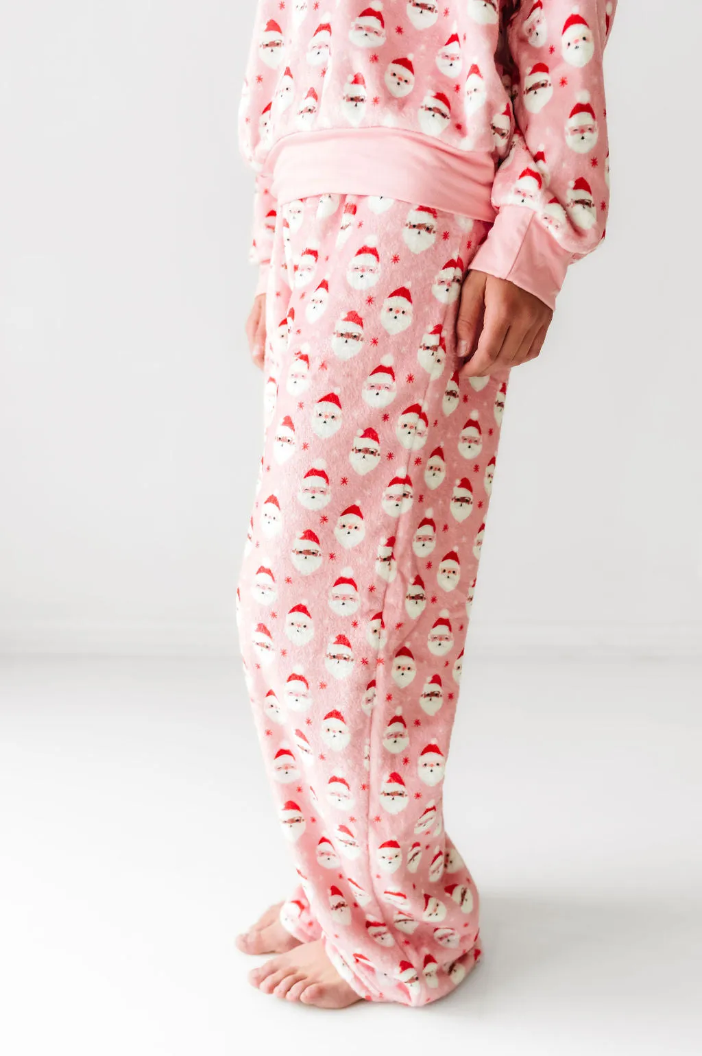 Plush Pants-Vintage Santa Pink