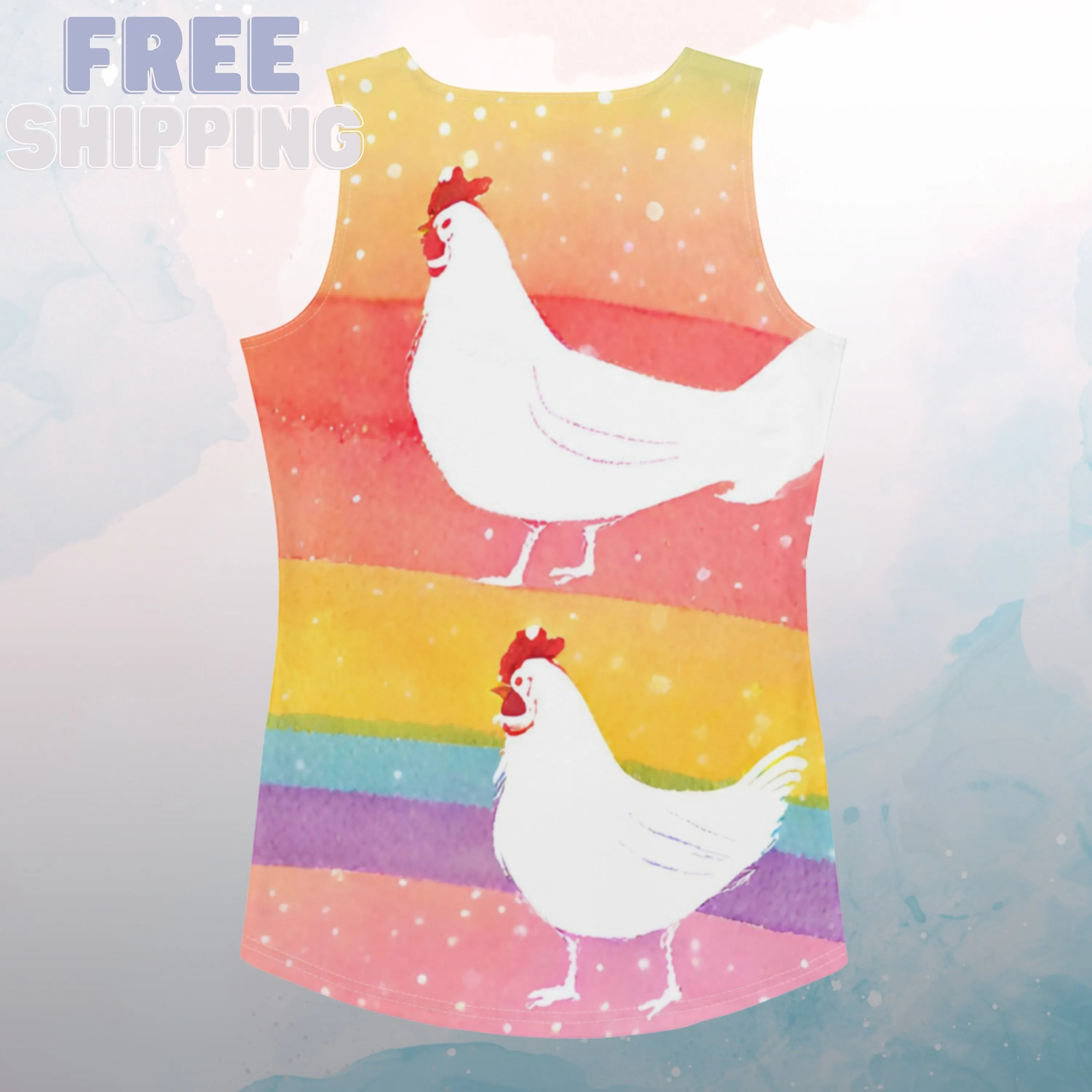 Rainbows and Roosters Silly Tank Top Farming Gift