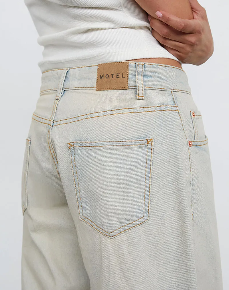 Roomy Extra Wide Low Rise Jeans In Arctic Blue