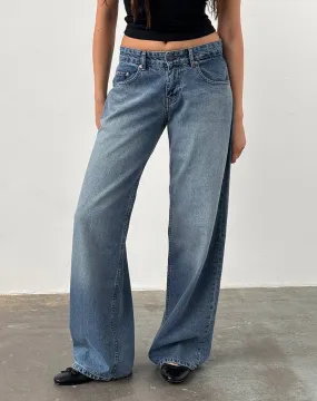 Roomy Extra Wide Low Rise Jeans in Powder Blue