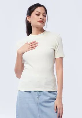 Round Neck Short Sleeve Rib T-Shirt