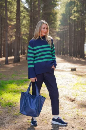 Stripe Wide Sleeve Pullover