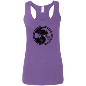 Yin Yang black on Ladies Softstyle Racerback Tank